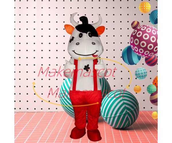 Playful Cow Adult Mascot Costume Outfit Playful Cow Adult Mascot Costume Outfit