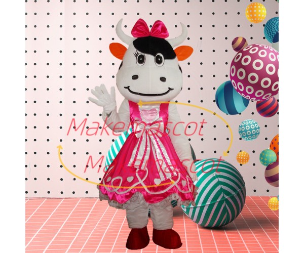 Playful Cow Adult Mascot Costume Outfit Playful Cow Adult Mascot Costume Outfit