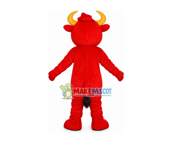 Naughty Calf With Golden Horns Mascot Costume Naughty Calf With Golden Horns Mascot Costume