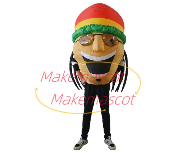 Inflatable Smiley Head With Pigtails Mascot Costume Inflatable Smiley Head With Pigtails Mascot Costume
