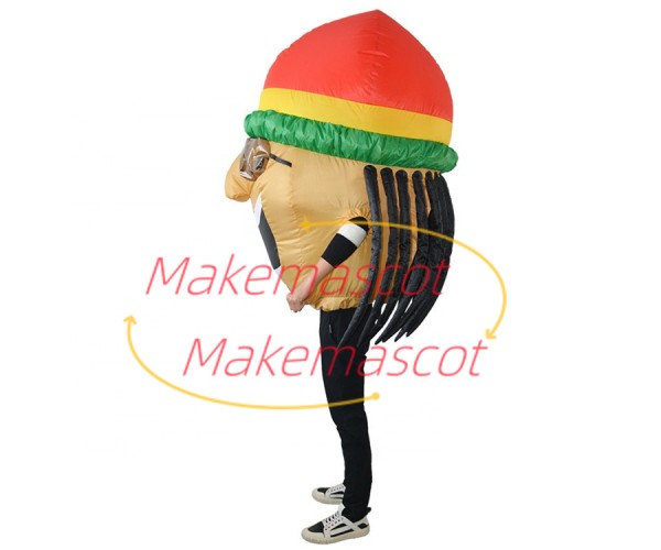 Inflatable Smiley Head With Pigtails Mascot Costume Inflatable Smiley Head With Pigtails Mascot Costume