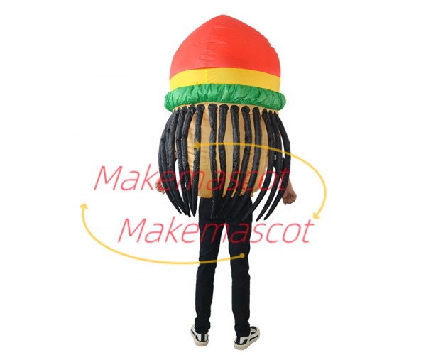 Inflatable Smiley Head With Pigtails Mascot Costume Inflatable Smiley Head With Pigtails Mascot Costume