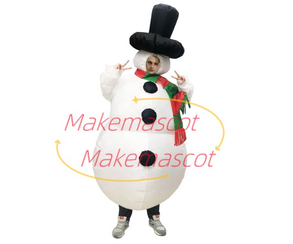 Inflatable Christmas Snowman Adult Mascot Costume Inflatable Christmas Snowman Adult Mascot Costume