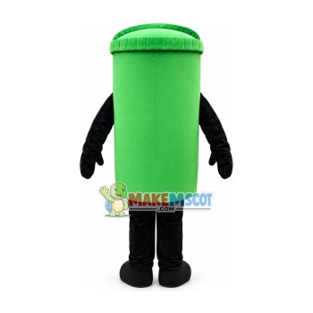 Recyclable Green Trash Can Mascot Cartoon Costume Recyclable Green Trash Can Mascot Cartoon Costume