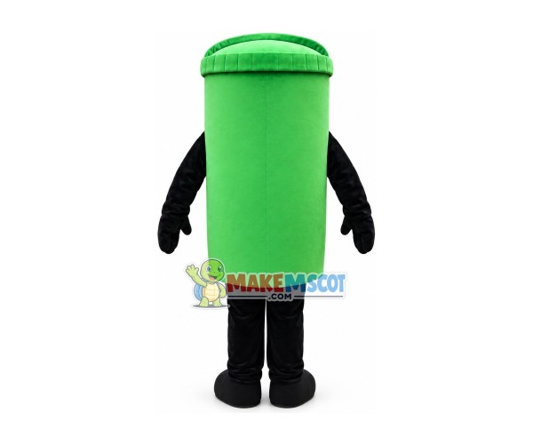 Recyclable Green Trash Can Mascot Cartoon Costume Recyclable Green Trash Can Mascot Cartoon Costume
