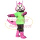 Exercising Pink Squirrel Mascot Costume Exercising Pink Squirrel Mascot Costume