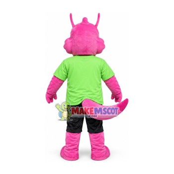 Exercising Pink Squirrel Mascot Costume Exercising Pink Squirrel Mascot Costume