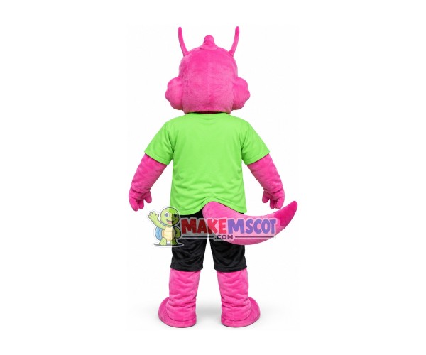 Exercising Pink Squirrel Mascot Costume Exercising Pink Squirrel Mascot Costume