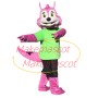 Exercising Pink Squirrel Mascot Costume