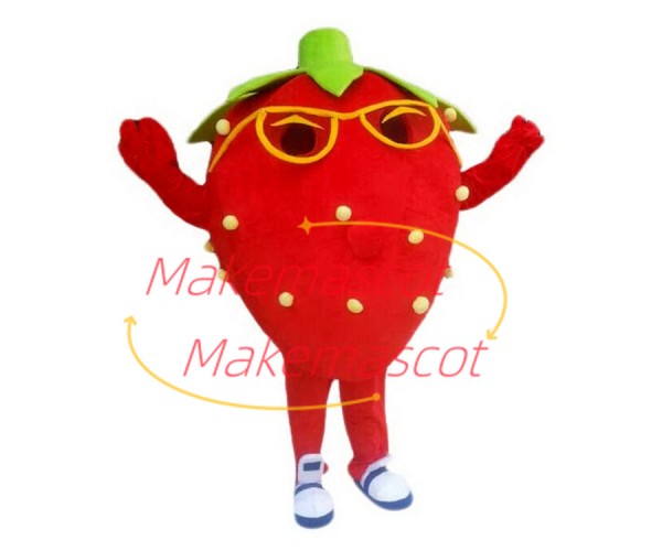 Cute Cartoon Cream Strawberry Mascot Costume