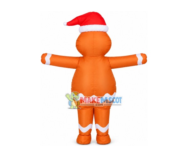 Inflatable Christmas Smiley Gingerbread Man Mascot Costume Inflatable Christmas Smiley Gingerbread Man Mascot Costume