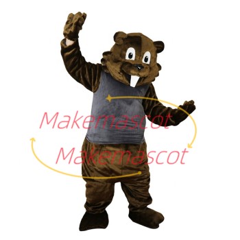 Energetic Squirrel Wearing Sports Vest Mascot Costume Energetic Squirrel Wearing Sports Vest Mascot Costume