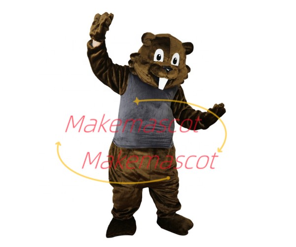 Energetic Squirrel Wearing Sports Vest Mascot Costume Energetic Squirrel Wearing Sports Vest Mascot Costume