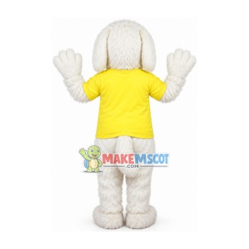 Obedient White Long-haired Pet Dog Mascot Costume Obedient White Long-haired Pet Dog Mascot Costume