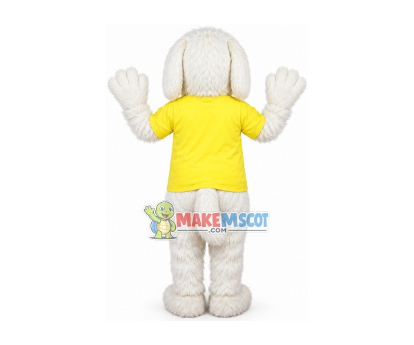 Obedient White Long-haired Pet Dog Mascot Costume Obedient White Long-haired Pet Dog Mascot Costume