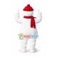 Jolly Snowman Wearing Red Knitted Hat Mascot Costume Jolly Snowman Wearing Red Knitted Hat Mascot Costume
