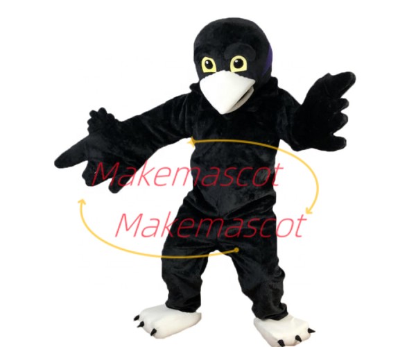 Adult Bulky Black Bird Mascot Costume