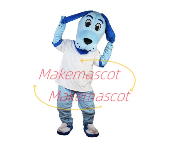 Fancy Well-behaved Light Blue Dog Mascot Costume Fancy Well-behaved Light Blue Dog Mascot Costume