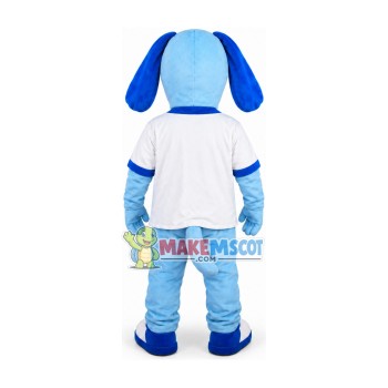 Fancy Well-behaved Light Blue Dog Mascot Costume