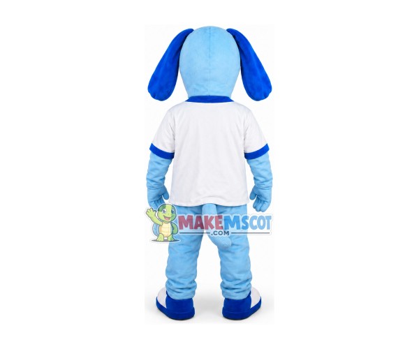 Fancy Well-behaved Light Blue Dog Mascot Costume Fancy Well-behaved Light Blue Dog Mascot Costume