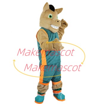 Sturdy Green Eyed Horse of Basketball Team Mascot Costume