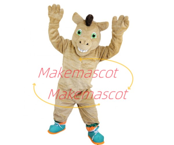 Sturdy Green Eyed Horse of Basketball Team Mascot Costume Sturdy Green Eyed Horse of Basketball Team Mascot Costume
