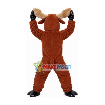 Exuberant Adult Plush Reindeer Mascot Costume