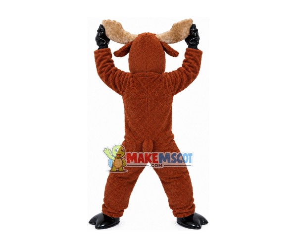 Exuberant Adult Plush Reindeer Mascot Costume