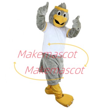 Encouraging Gray Eagle Coach Mascot Costume Encouraging Gray Eagle Coach Mascot Costume