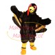 Peacock With Golden Tail Feathers Mascot Costume Peacock With Golden Tail Feathers Mascot Costume