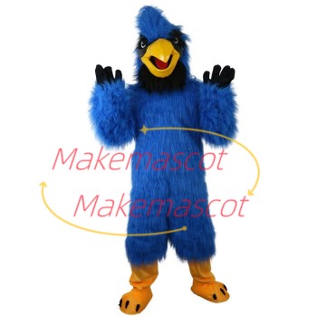 Customized Blue Hairy Falcon Mascot Costume Customized Blue Hairy Falcon Mascot Costume