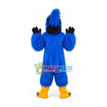 Customized Blue Hairy Falcon Mascot Costume Customized Blue Hairy Falcon Mascot Costume