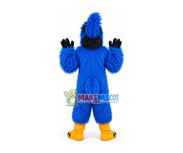 Customized Blue Hairy Falcon Mascot Costume Customized Blue Hairy Falcon Mascot Costume