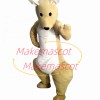 Stout The Jumping Beige Kangaroo Mascot Costume
