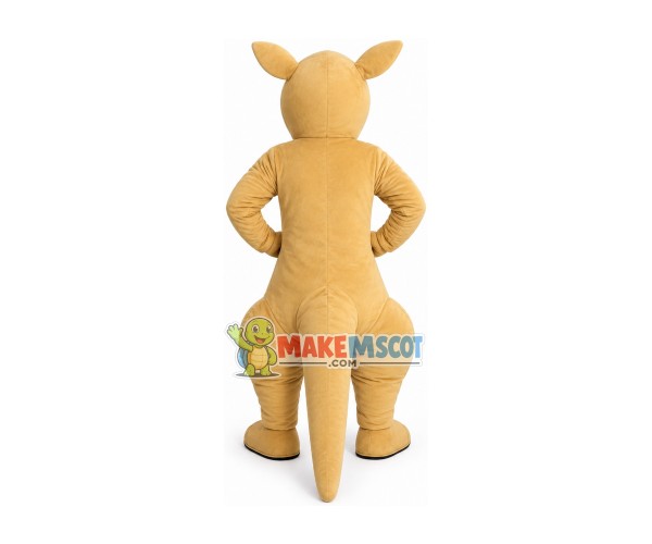 Stout The Jumping Beige Kangaroo Mascot Costume Stout The Jumping Beige Kangaroo Mascot Costume