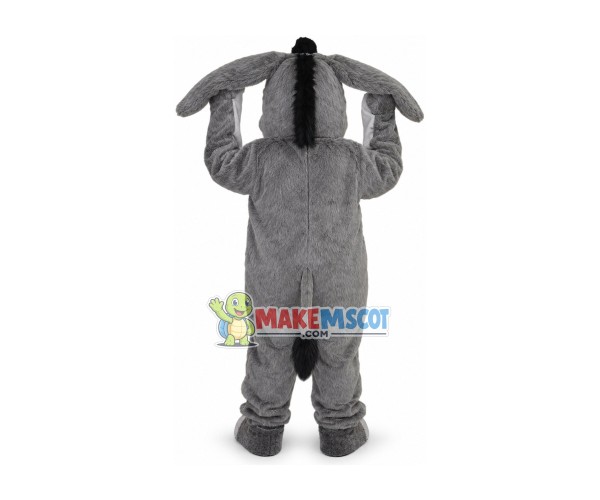 Simple-minded Plush Gray Donkey Mascot Costume
