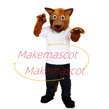 The Training Brown Police Wolfdog Mascot Costume The Training Brown Police Wolfdog Mascot Costume