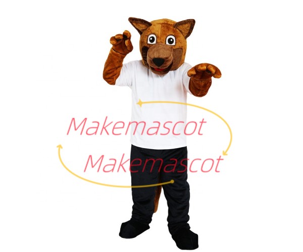 The Training Brown Police Wolfdog Mascot Costume The Training Brown Police Wolfdog Mascot Costume