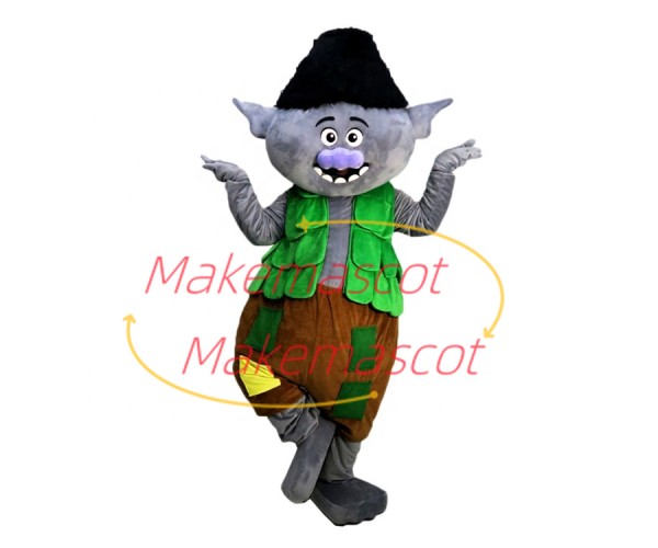Bran of Elves With Gray-green Skin Mascot Costume Bran of Elves With Gray-green Skin Mascot Costume