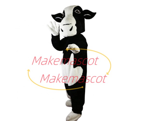 Black Cow With Mild Spleen Mascot Costume