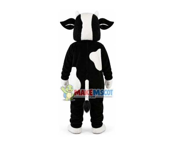 Black Cow With Mild Spleen Mascot Costume Black Cow With Mild Spleen Mascot Costume