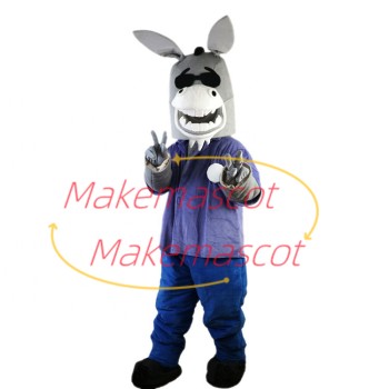 Elated Donkey With Sunglasses Mascot Costume Elated Donkey With Sunglasses Mascot Costume