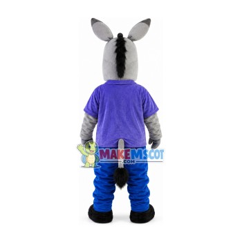 Elated Donkey With Sunglasses Mascot Costume Elated Donkey With Sunglasses Mascot Costume