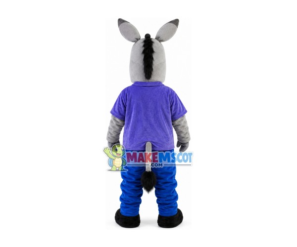 Elated Donkey With Sunglasses Mascot Costume Elated Donkey With Sunglasses Mascot Costume