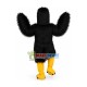 The Jumping Black Long Fur Bird Mascot Costume The Jumping Black Long Fur Bird Mascot Costume