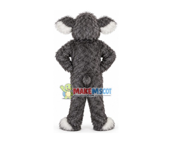 Strong Grey Shaggy Dog Mascot Costume Strong Grey Shaggy Dog Mascot Costume