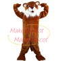 Brown Tiger Showing Strength Mascot Costume
