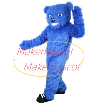 Customized Forceful Blue Bear Mascot Costume Customized Forceful Blue Bear Mascot Costume