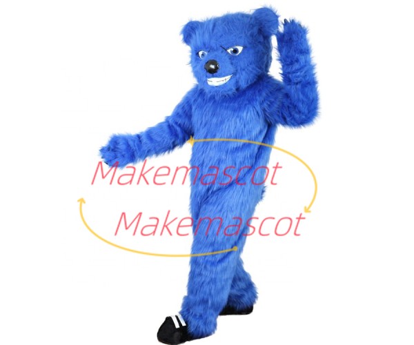 Customized Forceful Blue Bear Mascot Costume