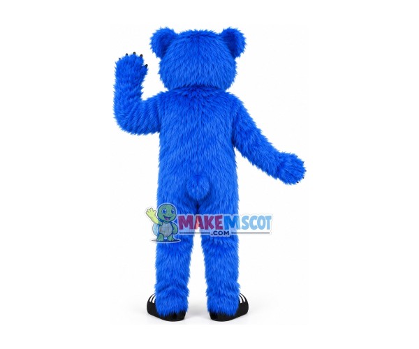 Customized Forceful Blue Bear Mascot Costume